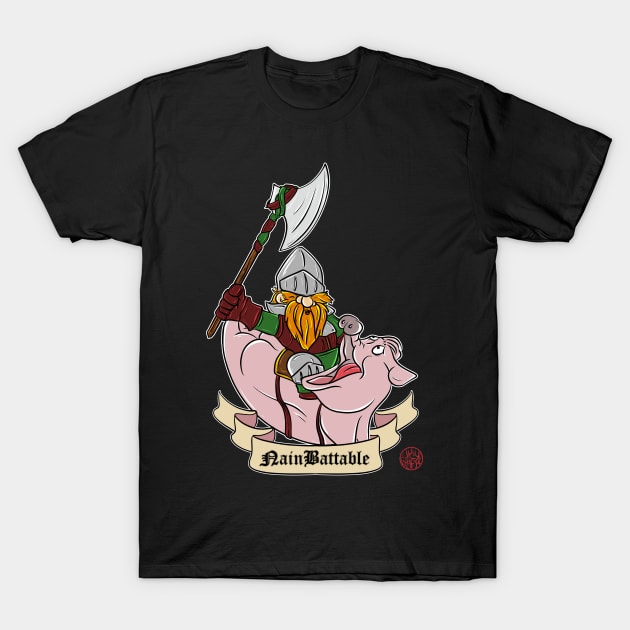 Warrior Dwarf - The Beatable Dwarf T-Shirt by Ukiyograph